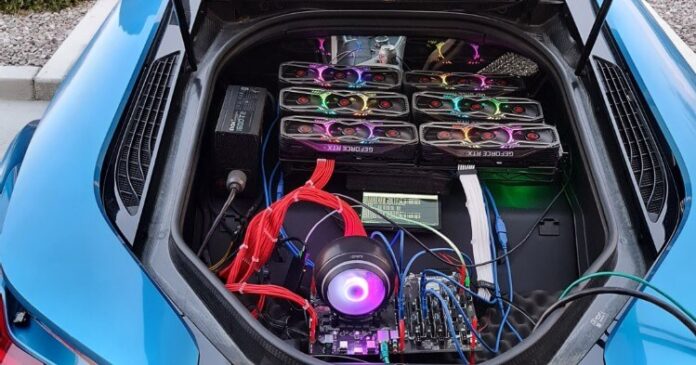 Minero de Ethereum instaló granja minera en su auto BMW