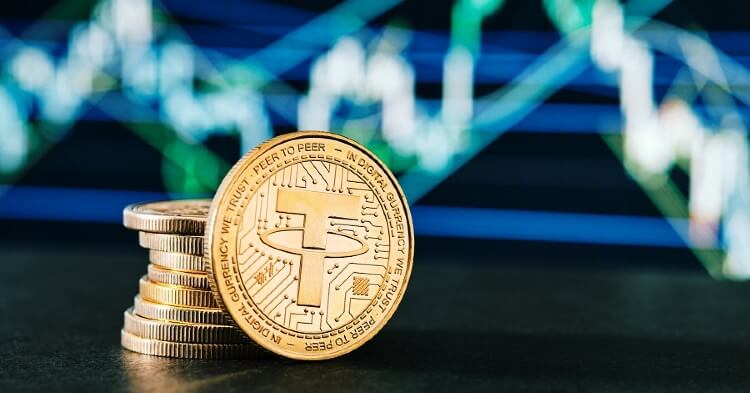Pile of Tether Cryptocurrencies